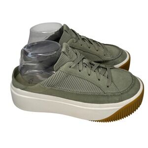 UGG Sneakers Womens Sz 9.5 Green Clover EZ Duzzit Platform Mule Suede Shoes New